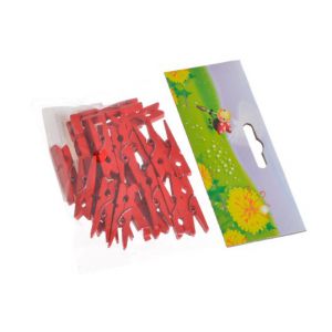Klamerki drewniane Canea 30mm Czerwone, 24szt